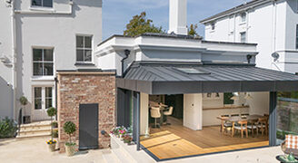 Open corner sliding doors in Cheltenham - IQ Glass - College Lawn