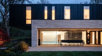 wheelchair accessible sliding doors in low carbon new build Hampshire