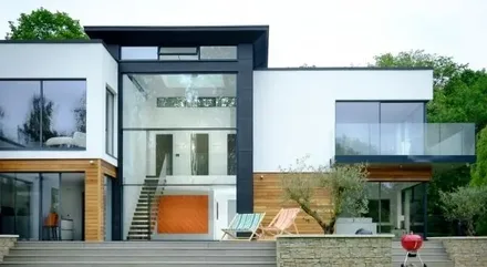 vertical sash window in contemporary new build home