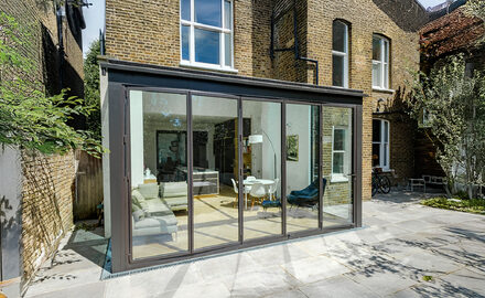 Glass extension to London terraced home - IQ Glass - South Hill Park