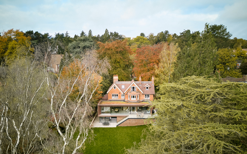 Ariel View of Glazed Extension in Barnt Green for a Luxury Contemporary Home - IQ Glass