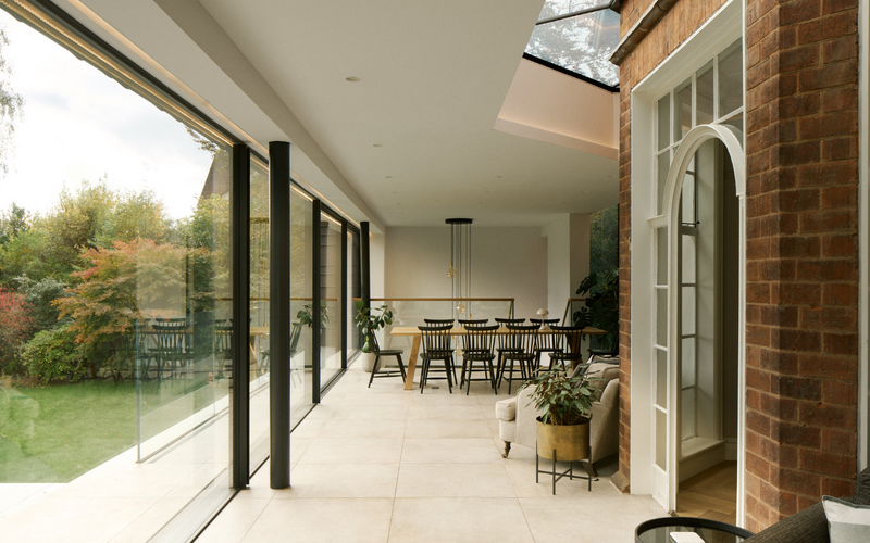 Slim Sliding Doors Within Luxury Glazed Extension in Barnt Green - IQ Glass