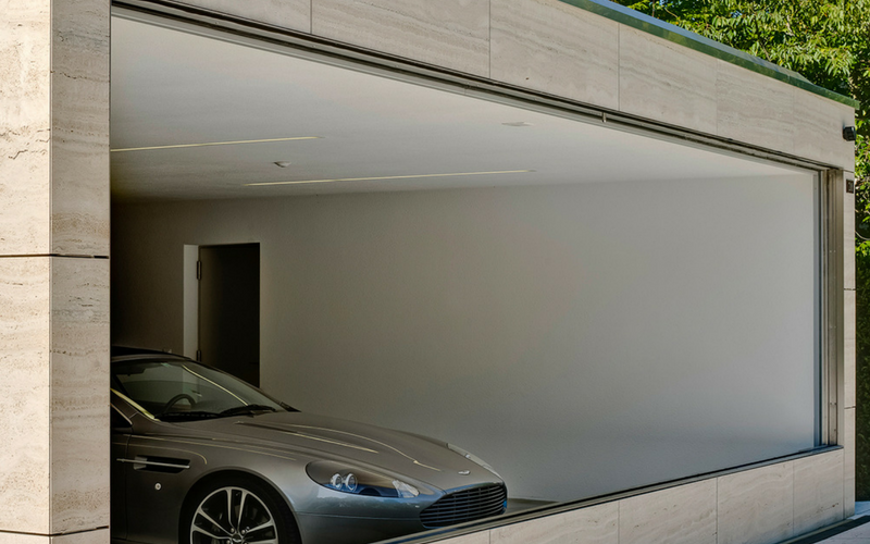 descending front to a garage