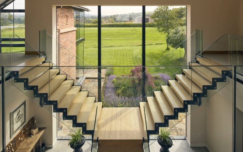 Internal View of Architectural Glazing in Cheshire | Fodens Farm