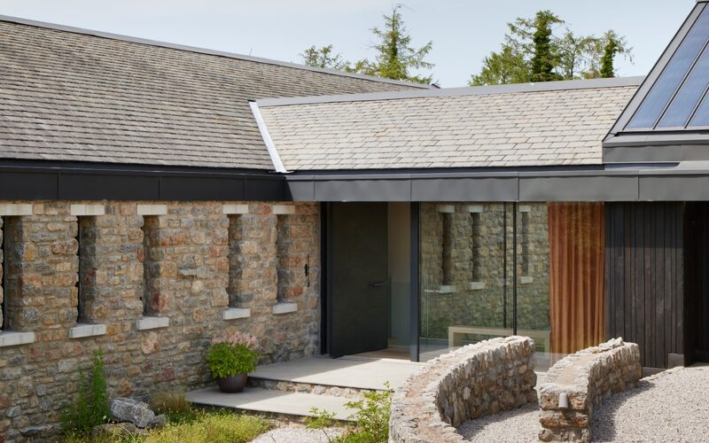 Apertio Pivot Entrance Door | Architectural Glazing in Cumbria | Speckled Wood