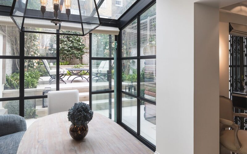 an internal view of a luxury glass extension