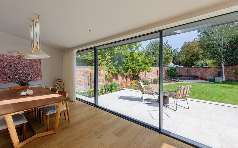 Open corner sliding doors in Cheltenham - IQ Glass - College Lawn