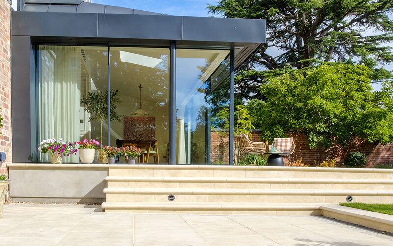 Open corner sliding doors in Cheltenham - IQ Glass - College Lawn