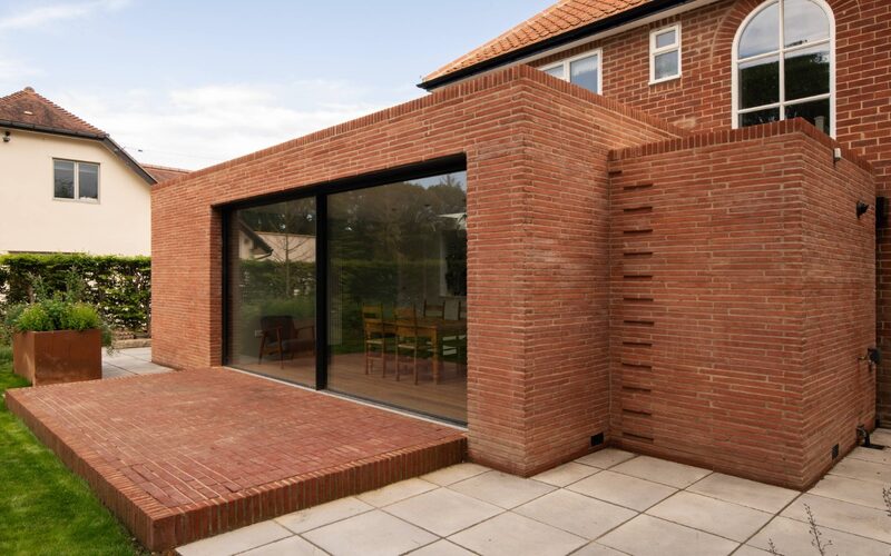 Patio View of Slim Sliding Glass Doors in Newcastle | Darras Hall