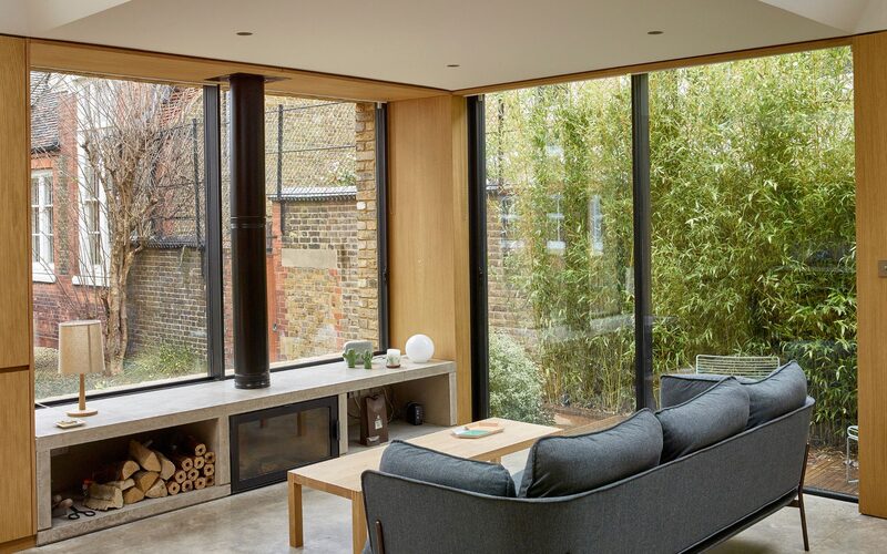 slim sliding windows to the corner of a small home