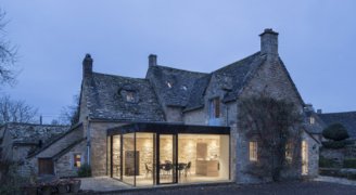 glass extension to listed home