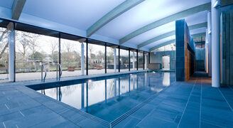 Modern glazed pool enclosure