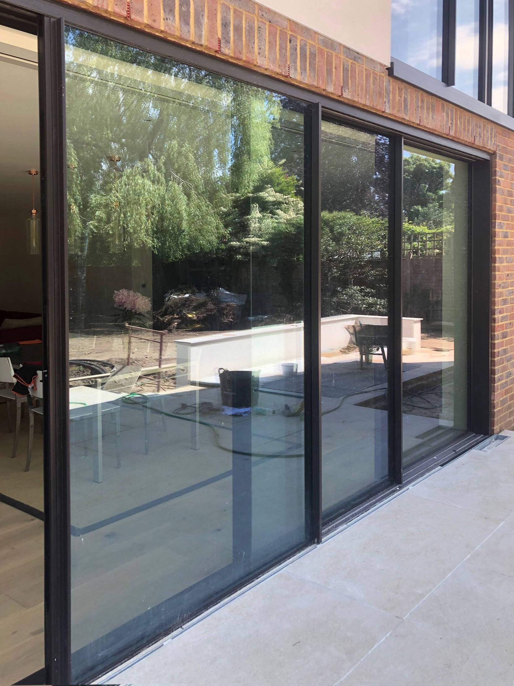 Grey brown slim sliding doors
