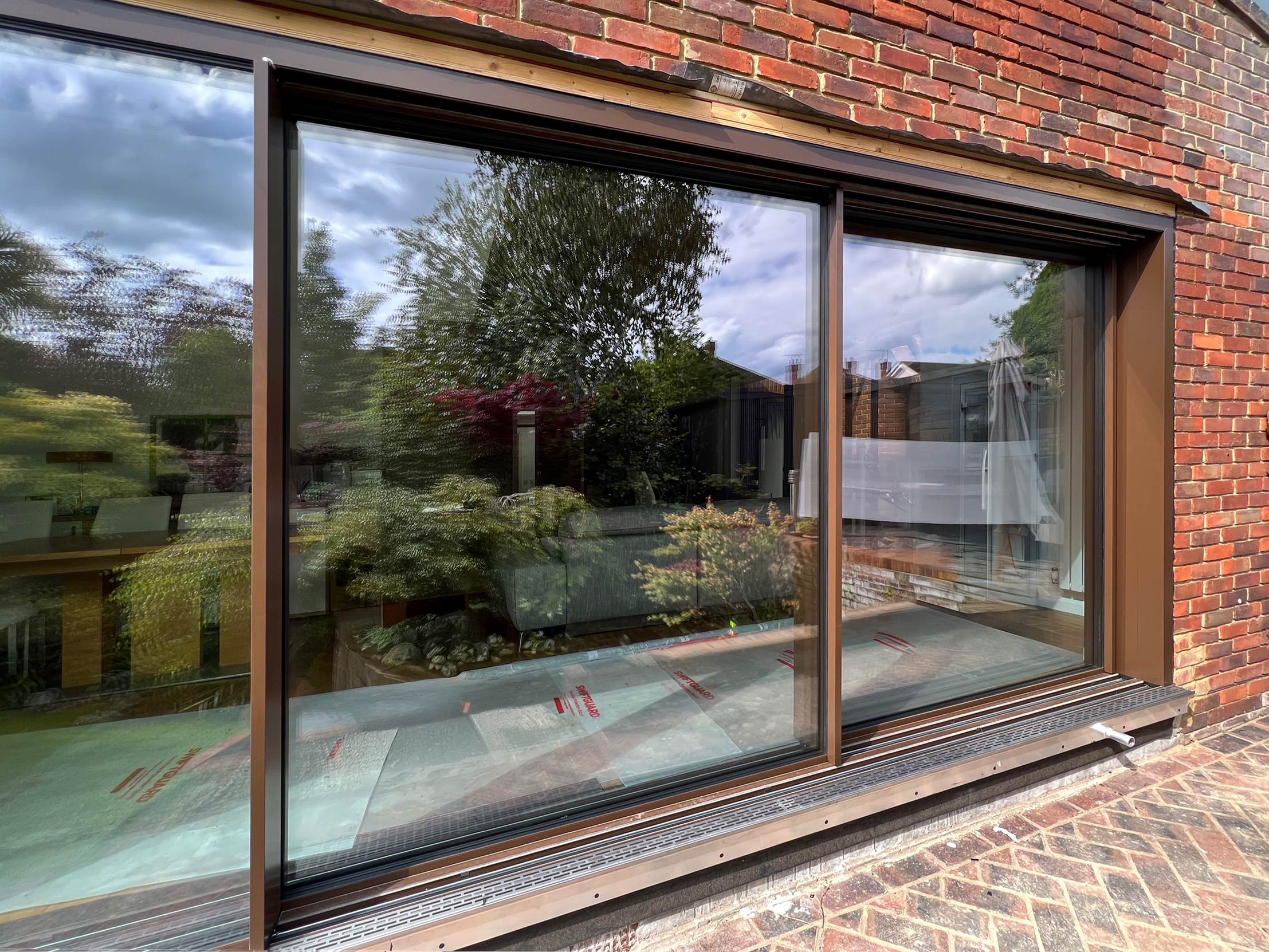 sepia brown sliding doors