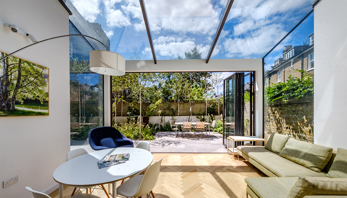Glass extension to London terraced home - IQ Glass - South Hill Park